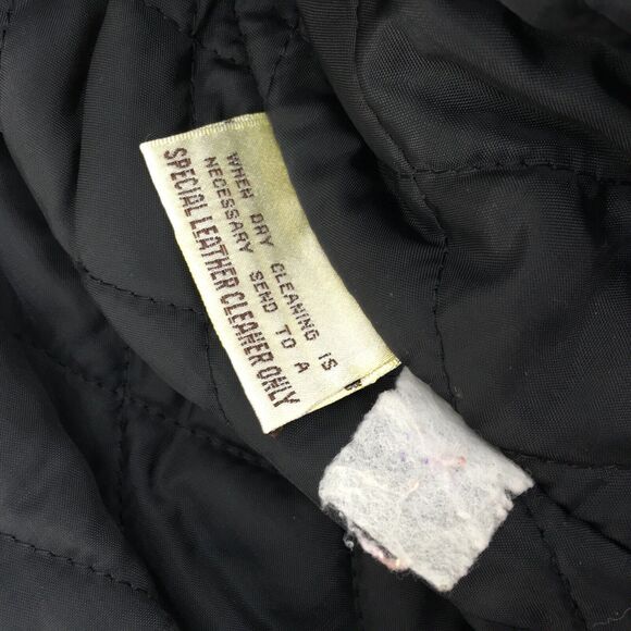 Vintage Bermans Leather Motorcycle‎ Jacket Womens Sz 12 Black Biker Belted USA - Picture 9 of 10